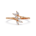 Marquise Diamond Leaf Engagement Ring