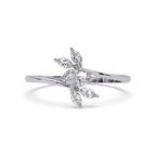 Marquise Diamond Leaf Engagement Ring