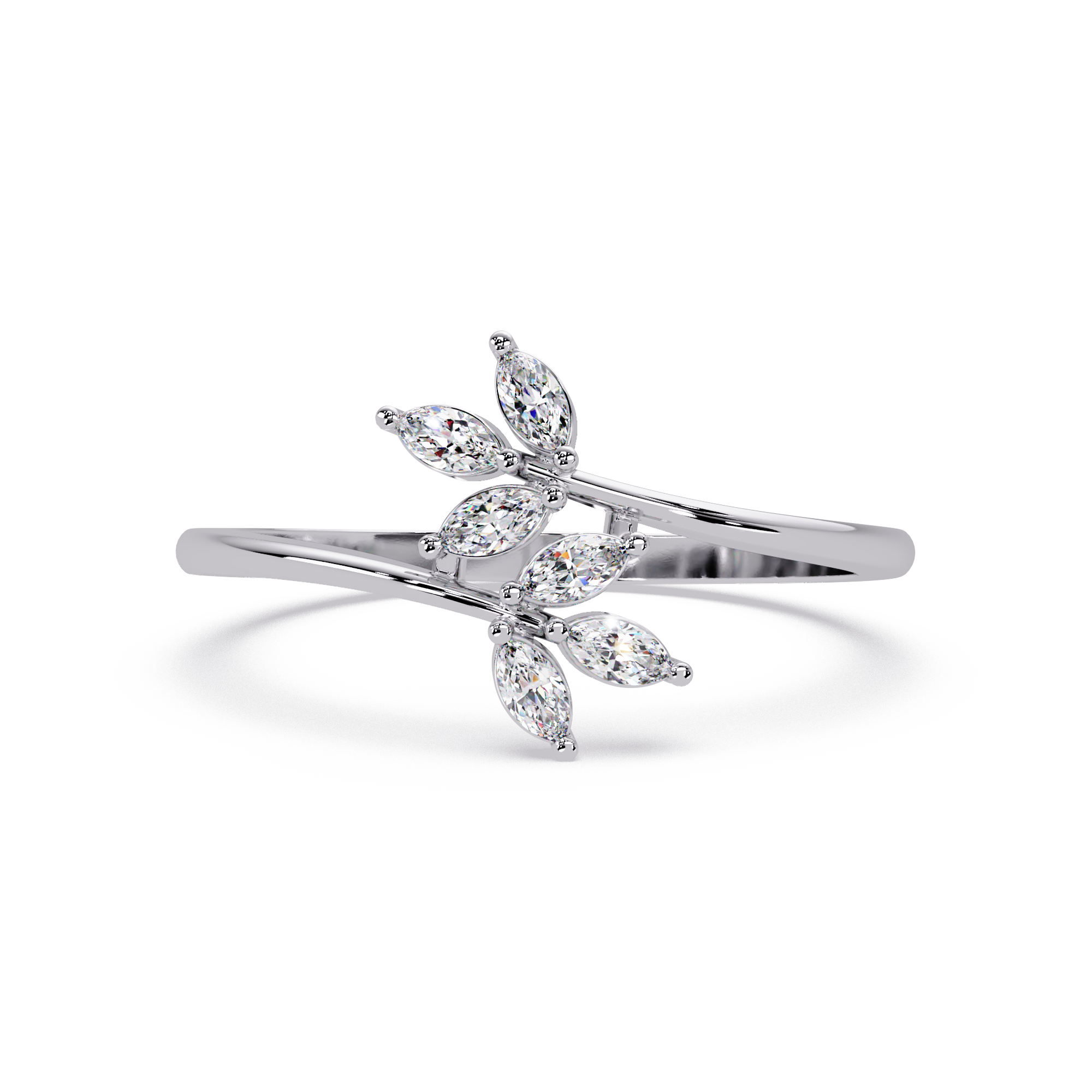 Marquise Diamond Leaf Engagement Ring