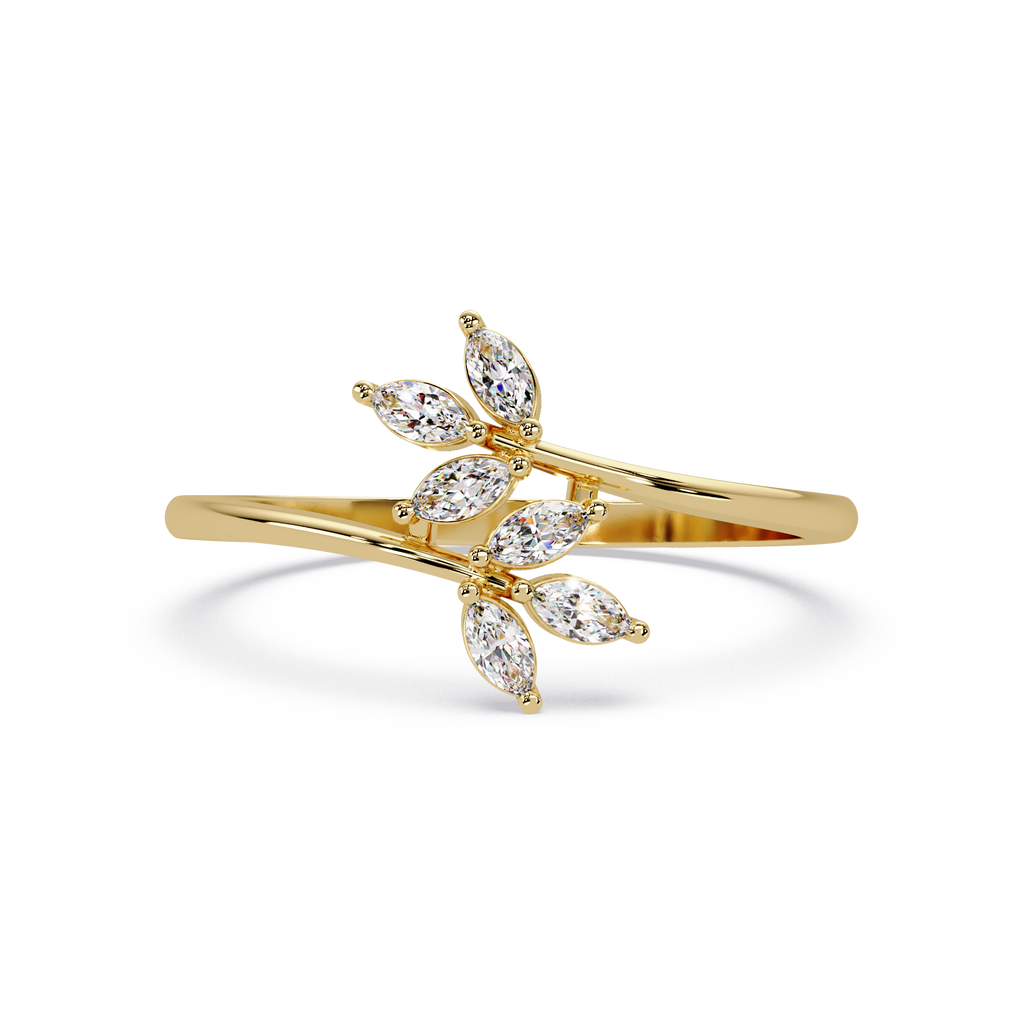 Marquise Diamond Leaf Engagement Ring