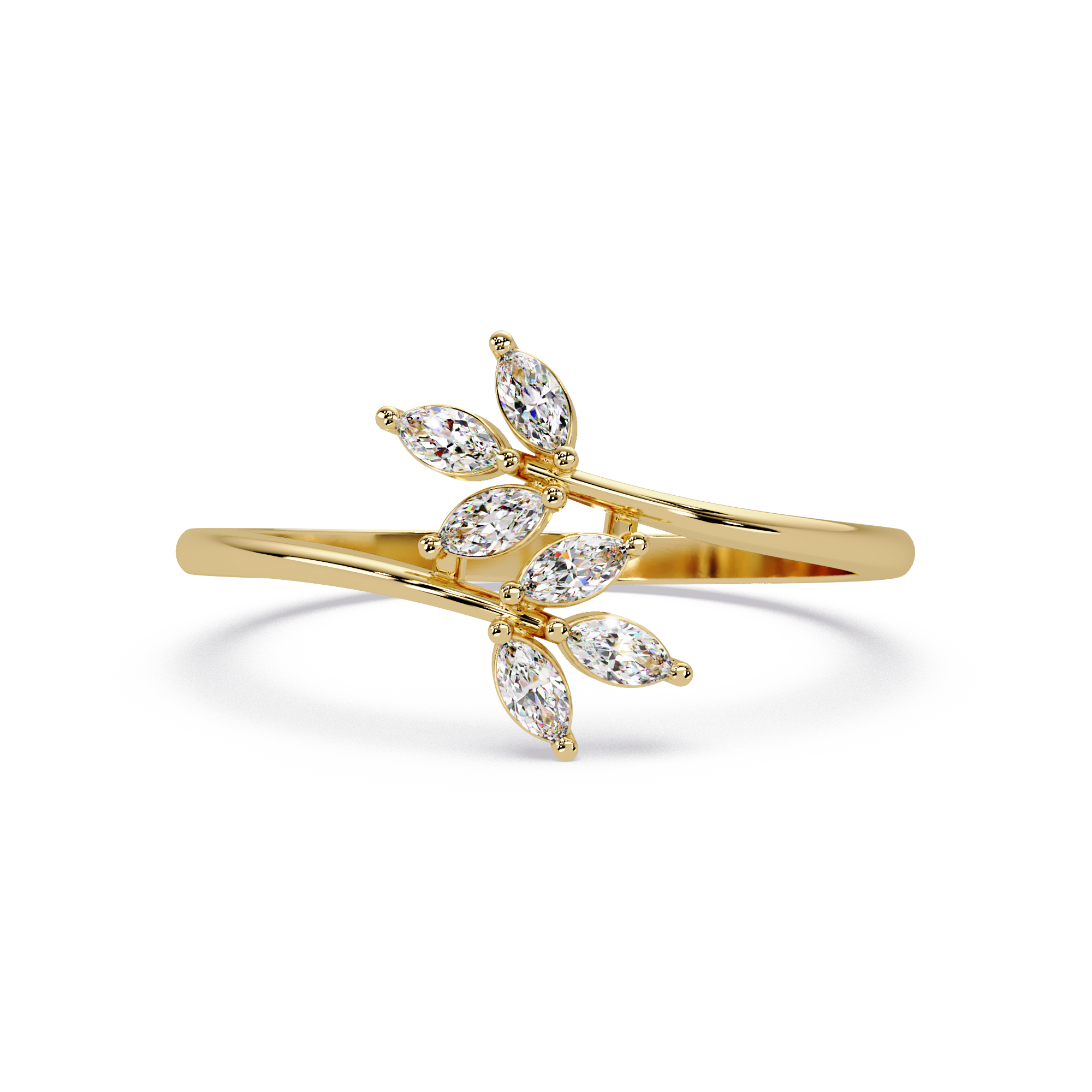 Marquise Diamond Leaf Engagement Ring