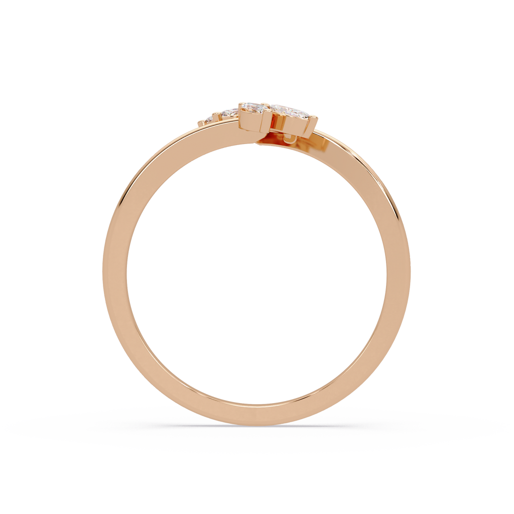 Marquise Diamond Leaf Engagement Ring