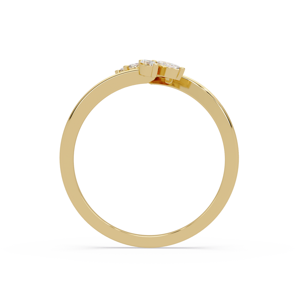 Marquise Diamond Leaf Engagement Ring