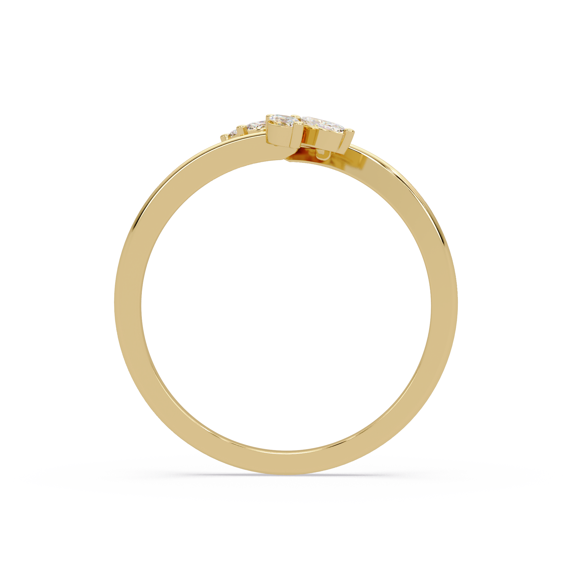 Marquise Diamond Leaf Engagement Ring