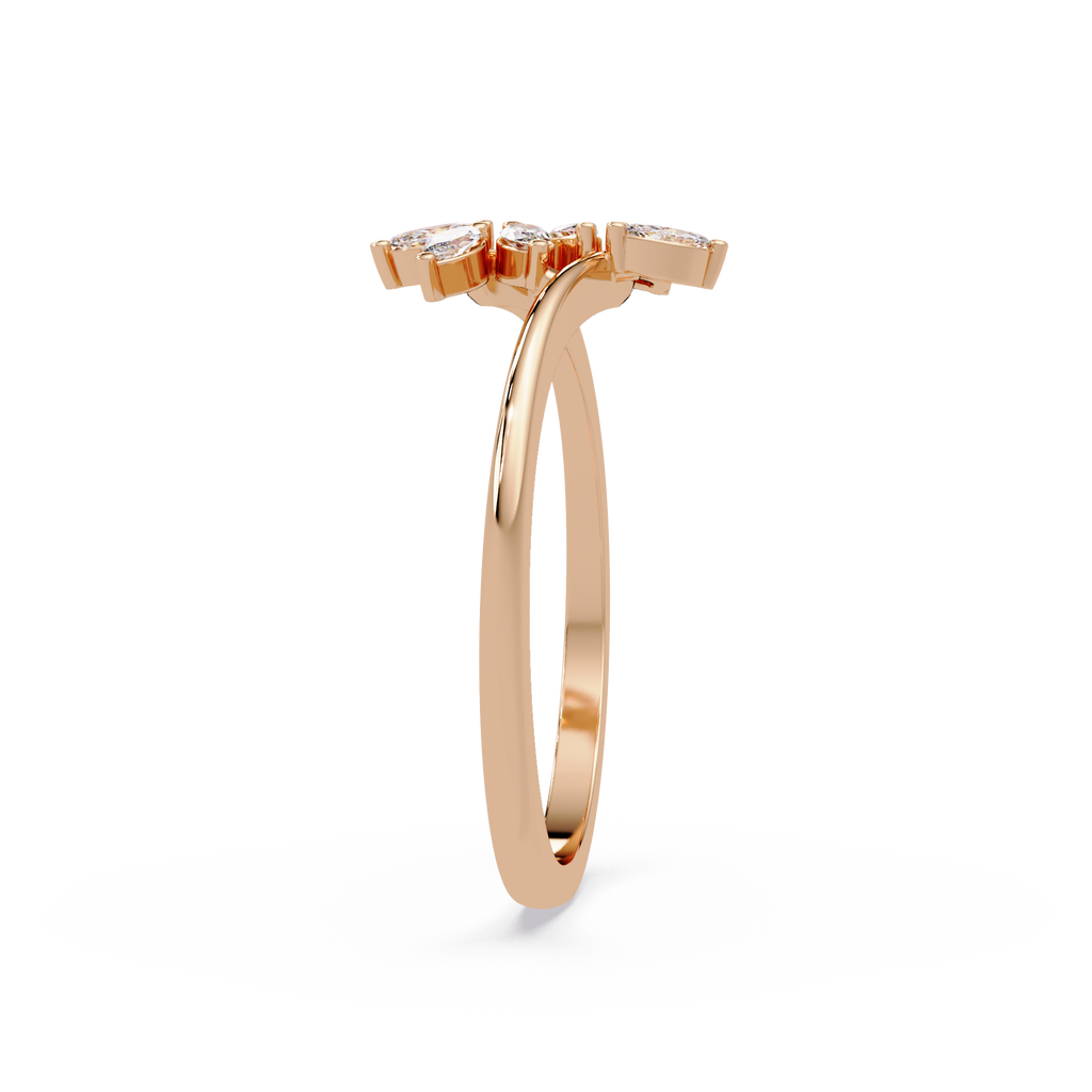 Marquise Diamond Leaf Engagement Ring