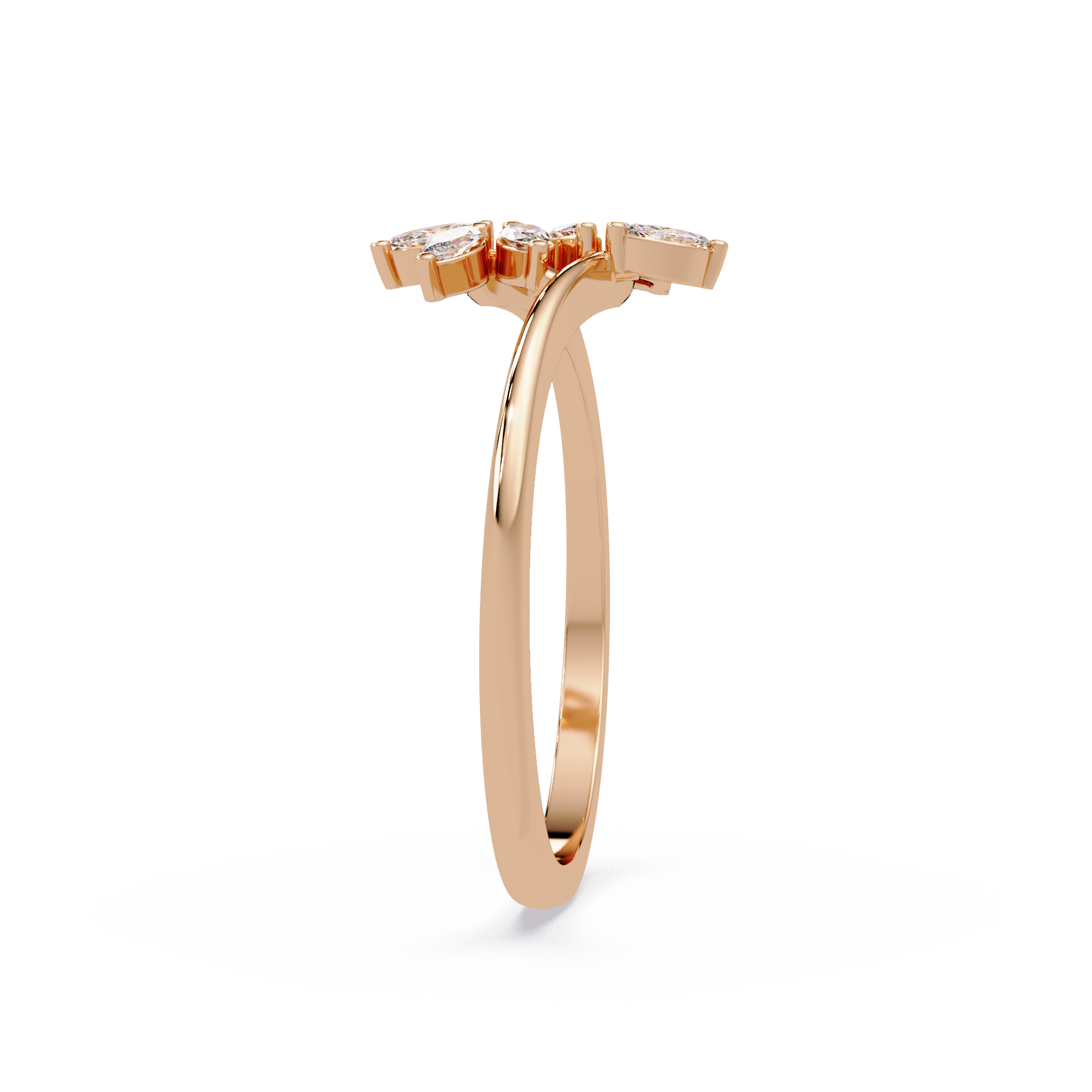 Marquise Diamond Leaf Engagement Ring