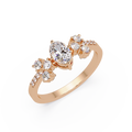 Oval Diamond Floral Engagement Ring