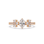 Oval Diamond Floral Engagement Ring