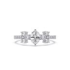 Oval Diamond Floral Engagement Ring
