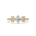 Oval Diamond Floral Engagement Ring