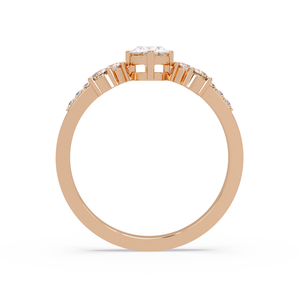 Oval Diamond Floral Engagement Ring
