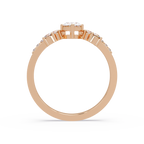 Oval Diamond Floral Engagement Ring