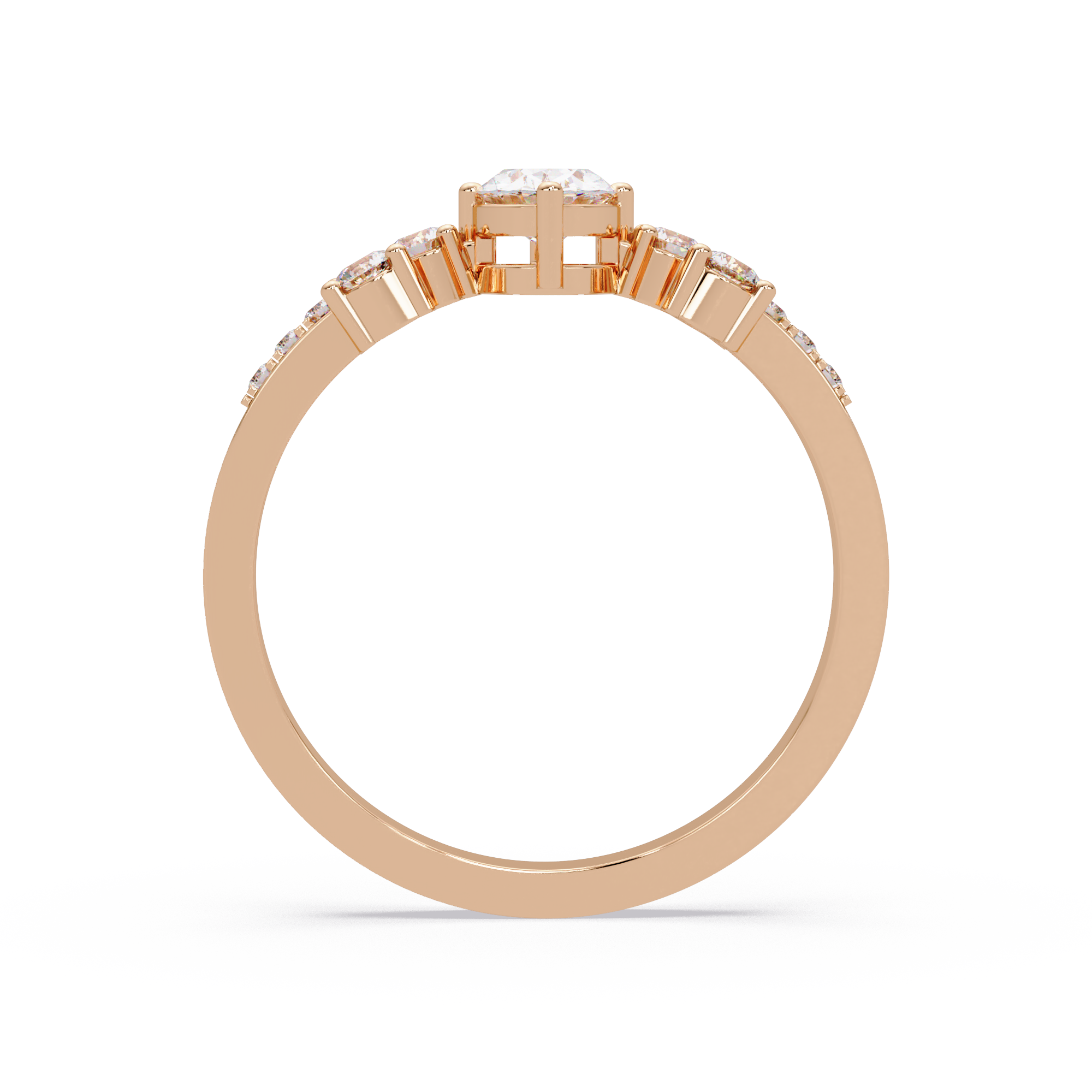 Oval Diamond Floral Engagement Ring