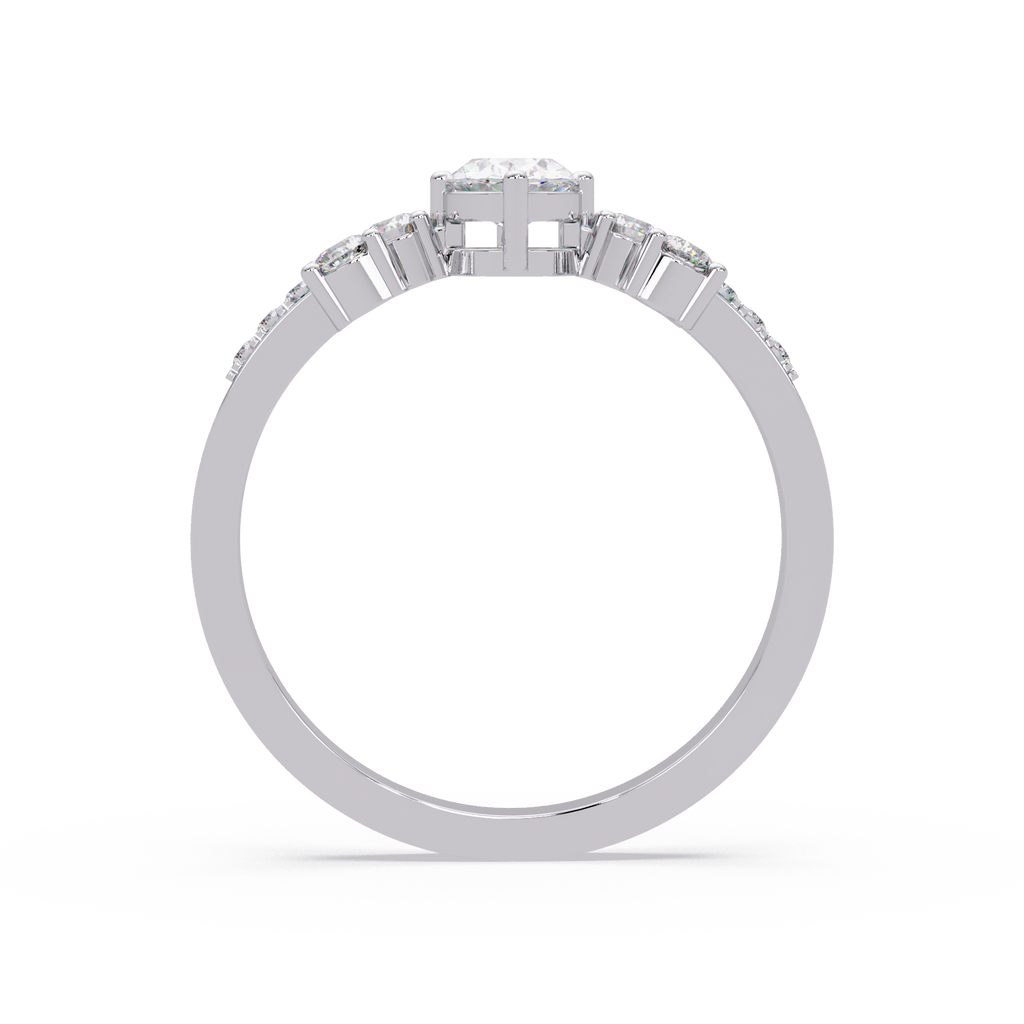 Oval Diamond Floral Engagement Ring