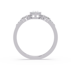 Oval Diamond Floral Engagement Ring