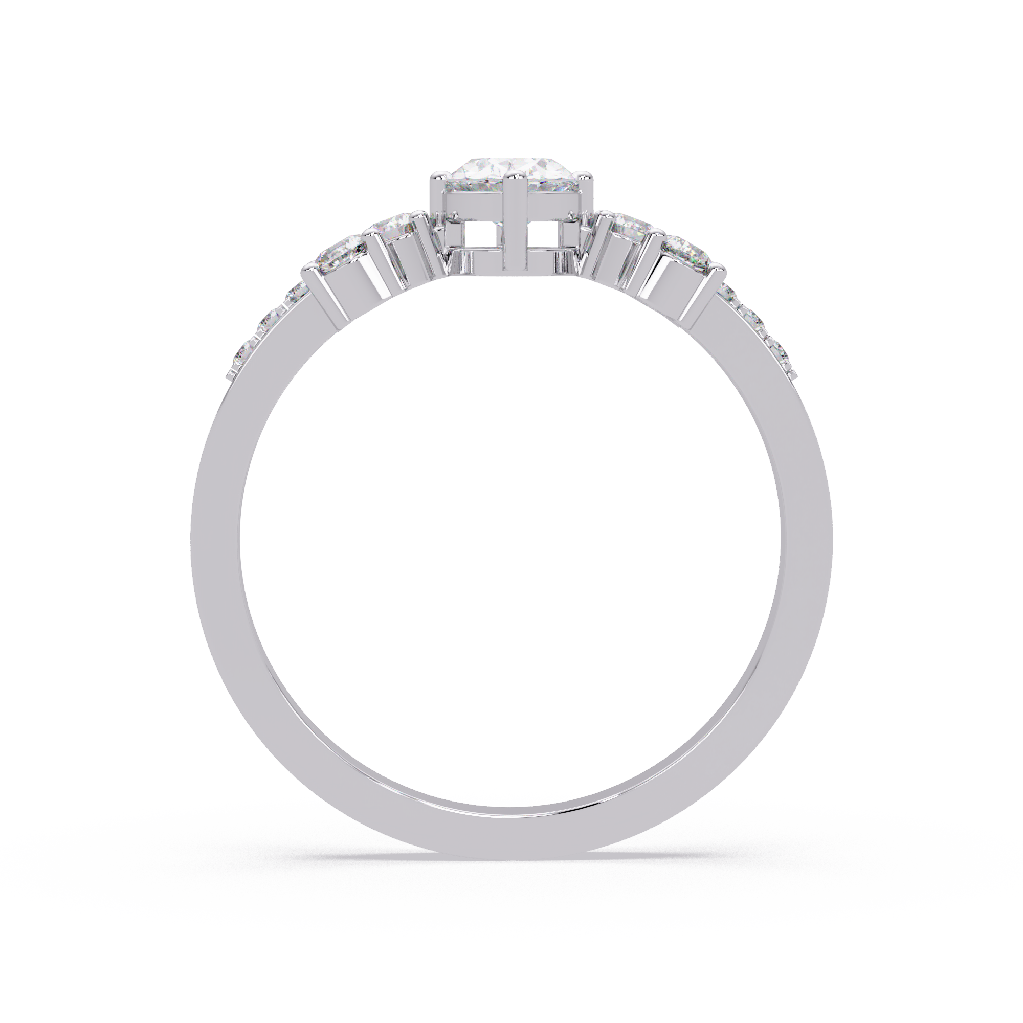Oval Diamond Floral Engagement Ring