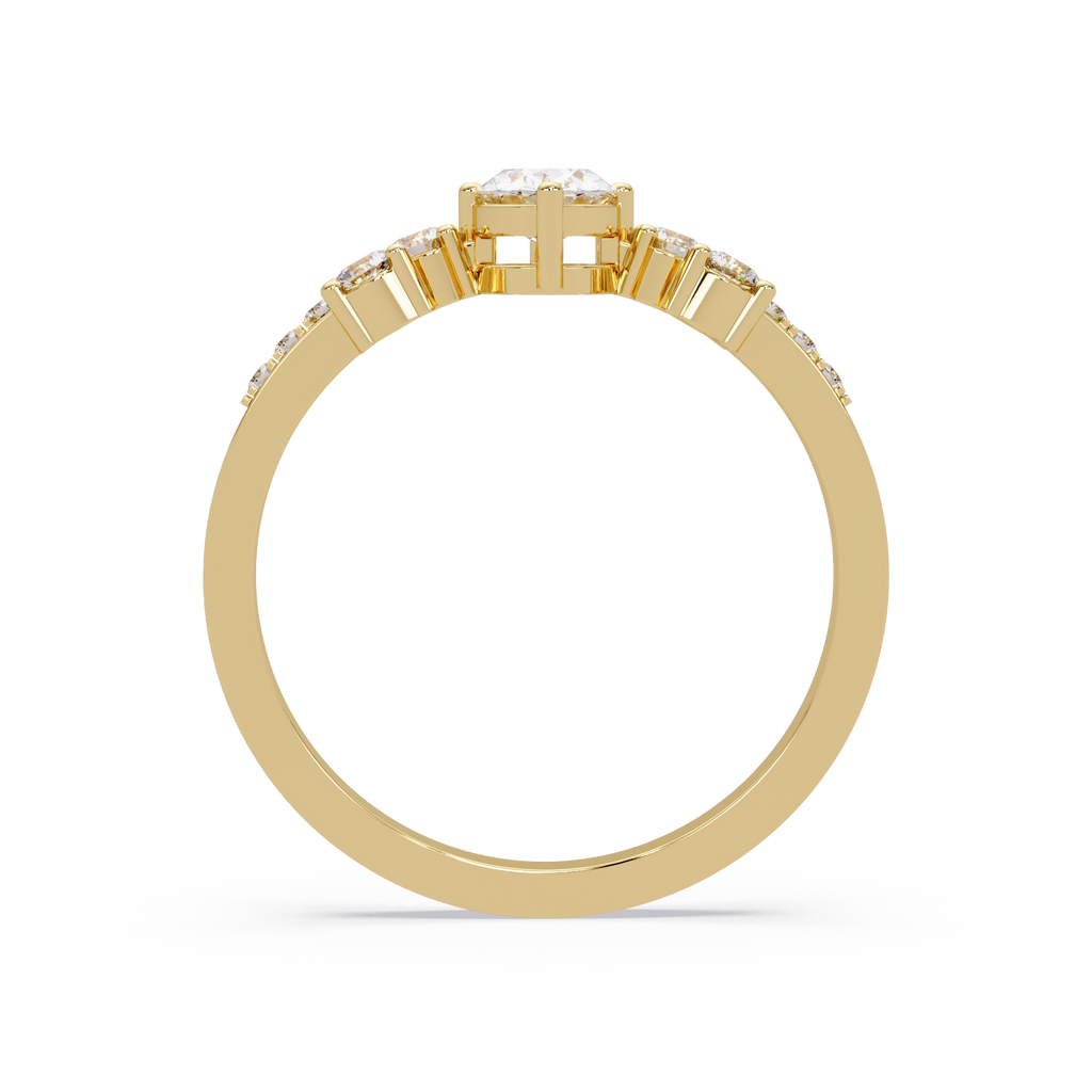 Oval Diamond Floral Engagement Ring