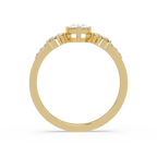 Oval Diamond Floral Engagement Ring