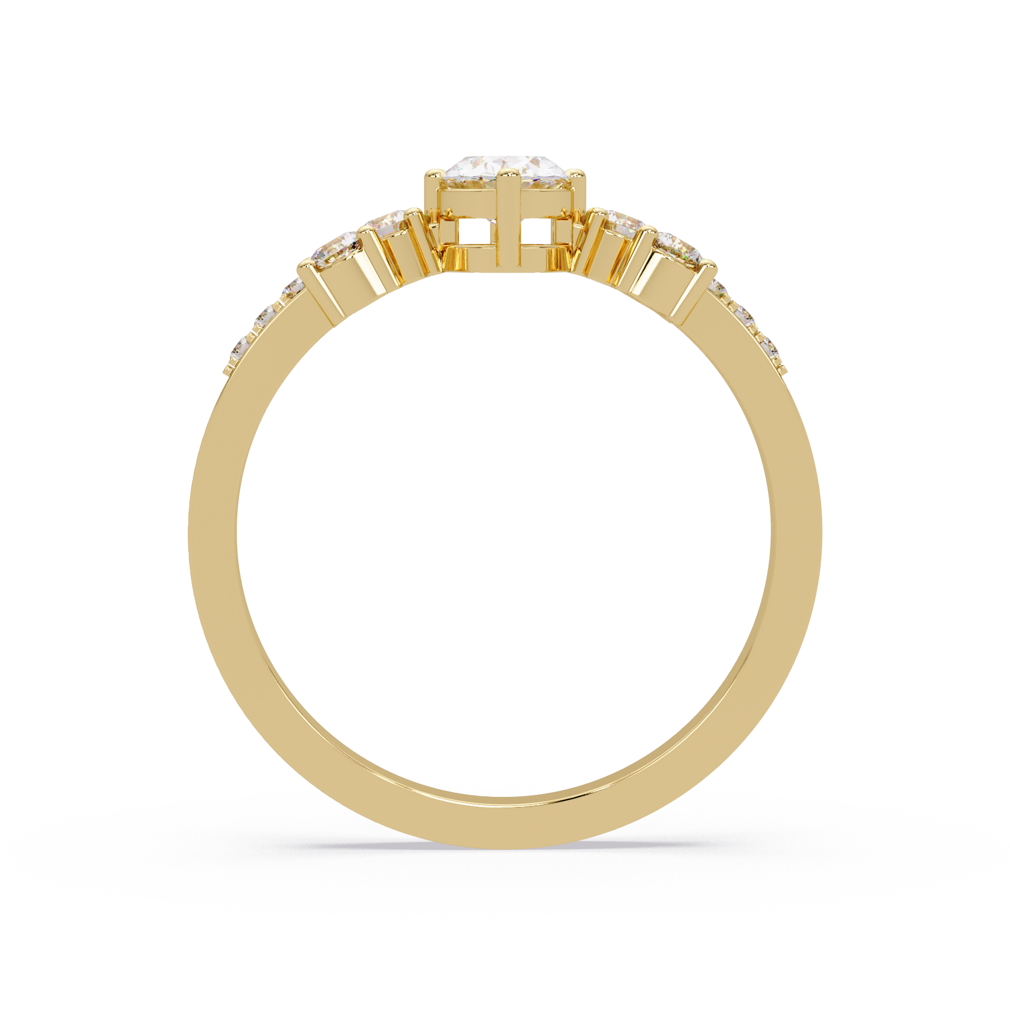 Oval Diamond Floral Engagement Ring