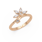 Nature Inspired Marquise Diamond Floral Ring