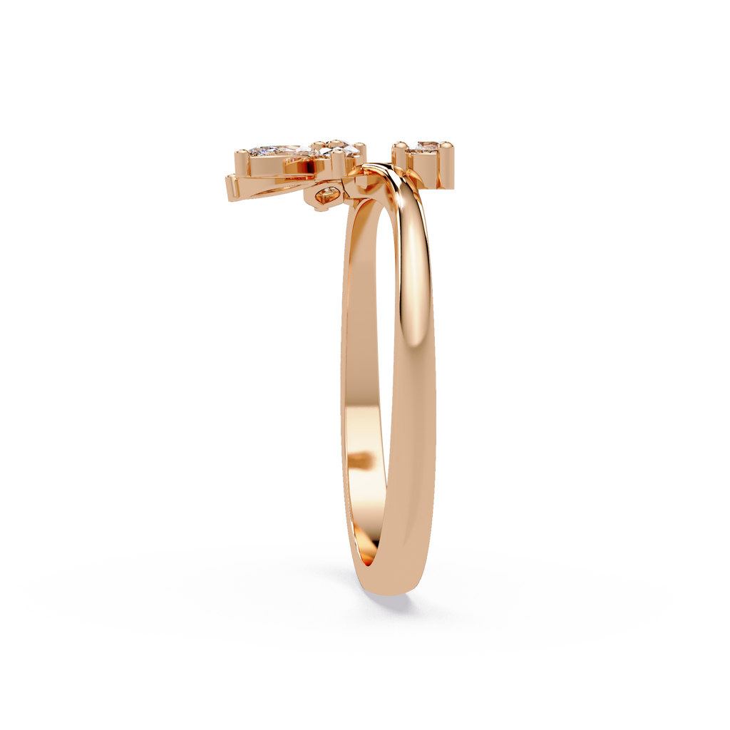 Nature Inspired Marquise Diamond Floral Ring