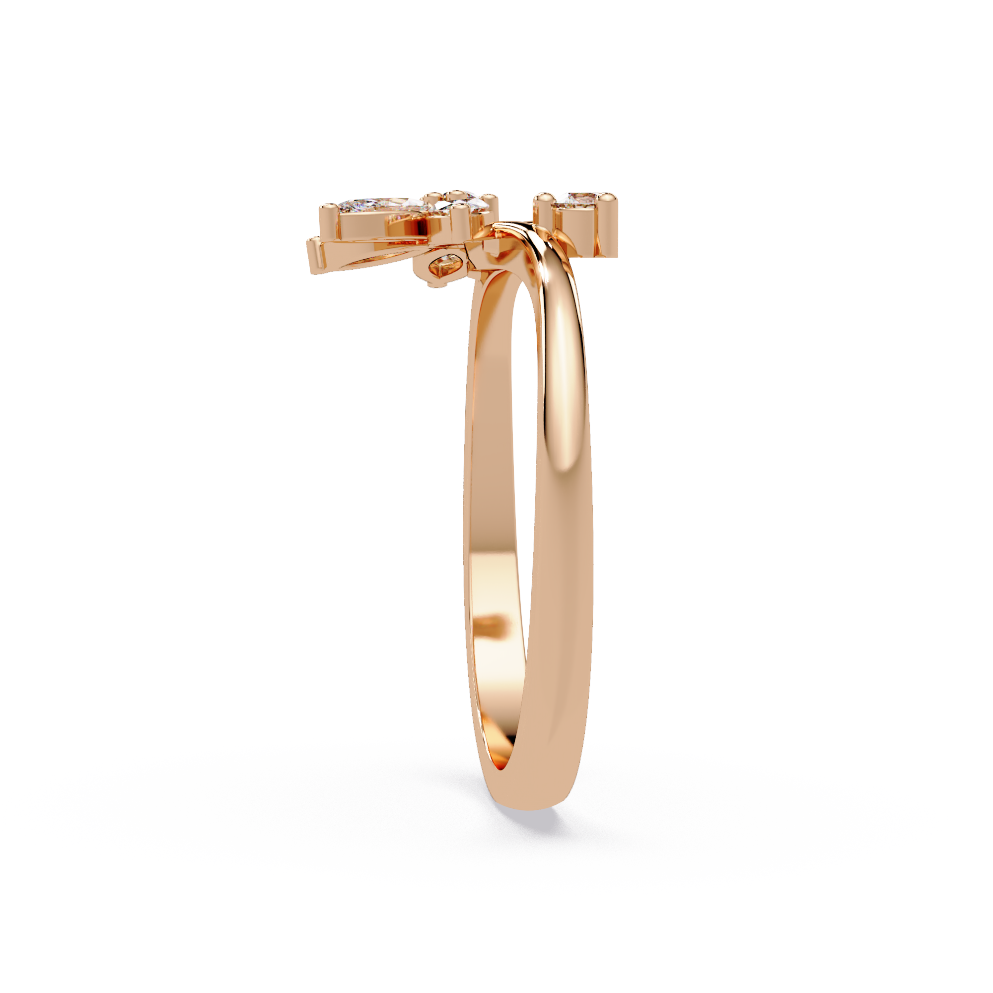 Nature Inspired Marquise Diamond Floral Ring