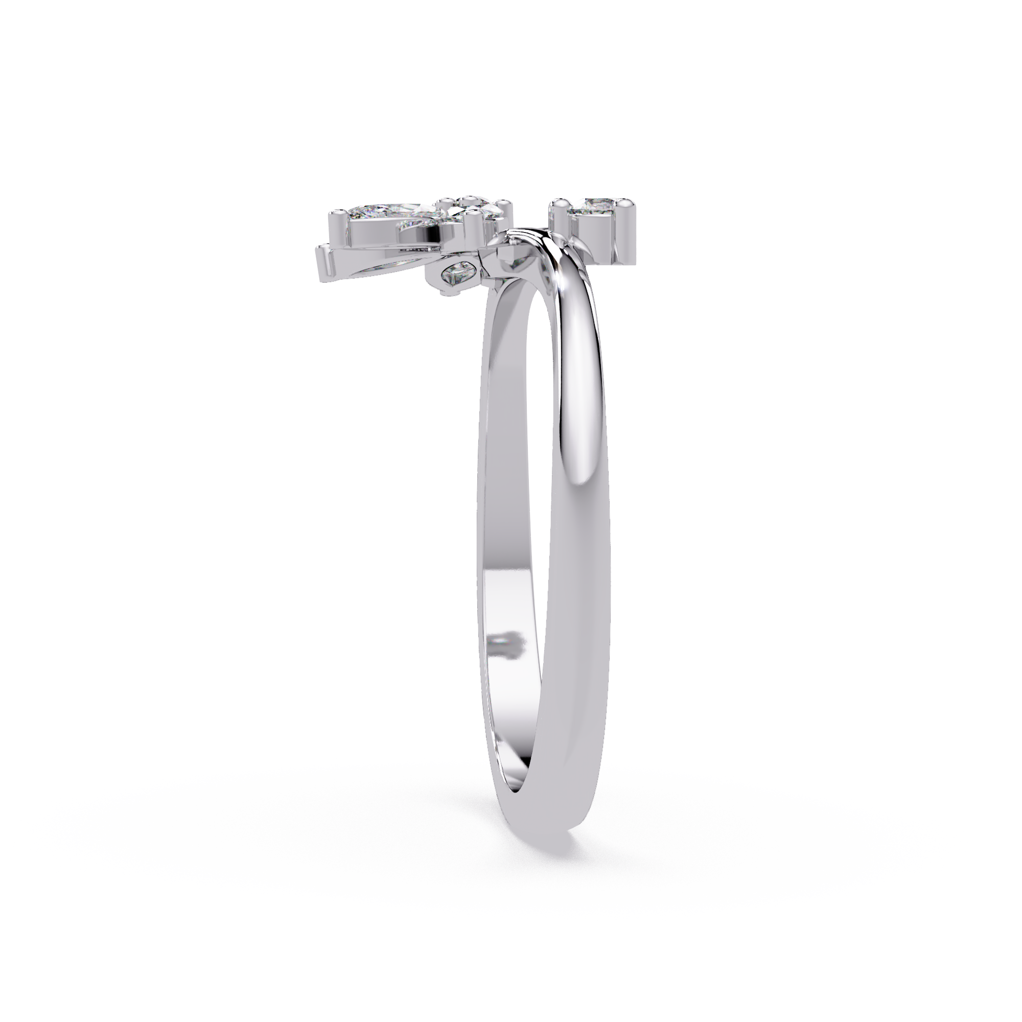 Nature Inspired Marquise Diamond Floral Ring