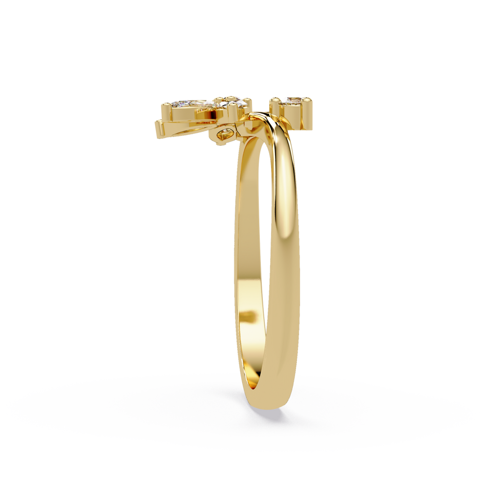 Nature Inspired Marquise Diamond Floral Ring