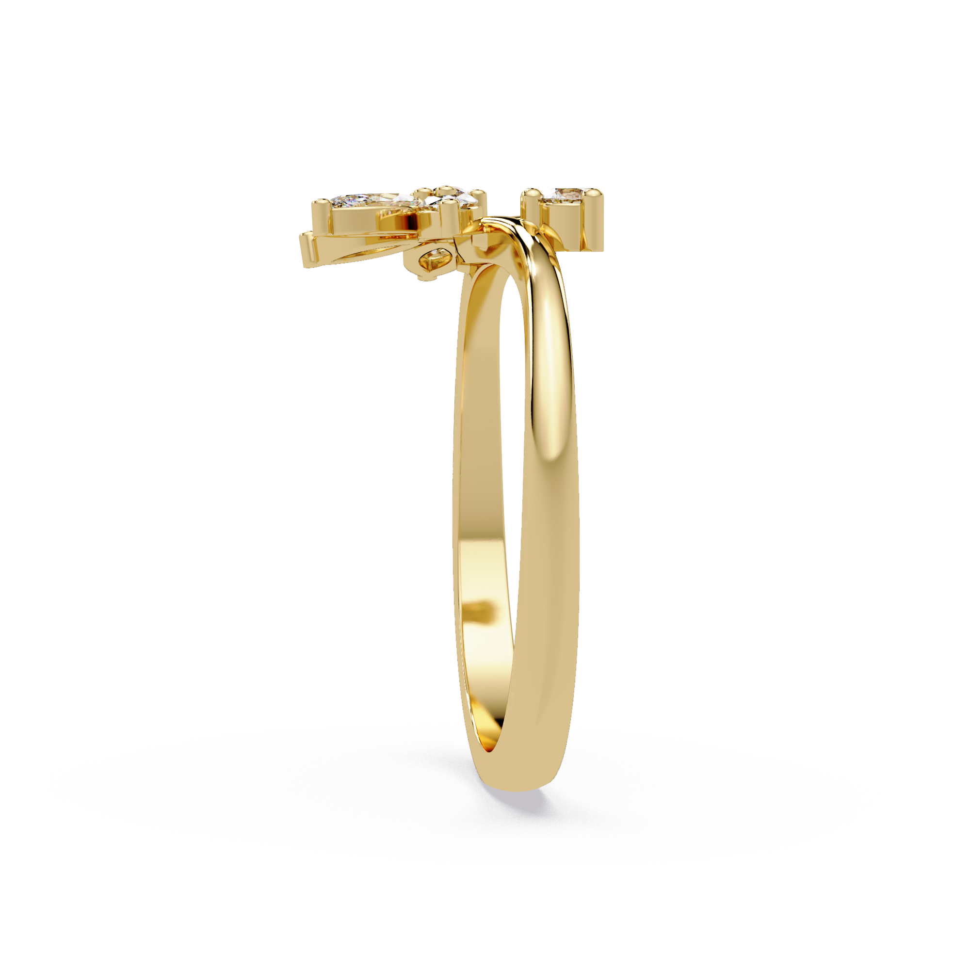 Nature Inspired Marquise Diamond Floral Ring
