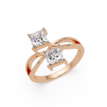 Princess Cut Bypass Diamond Ring | Infinity Twist Solitaire Ring