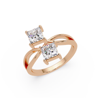 Princess Cut Bypass Diamond Ring | Infinity Twist Solitaire Ring