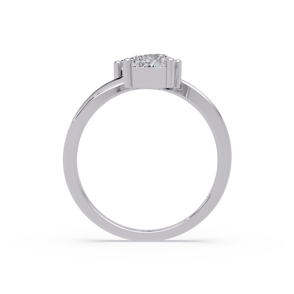 Princess Cut Bypass Diamond Ring | Infinity Twist Solitaire Ring