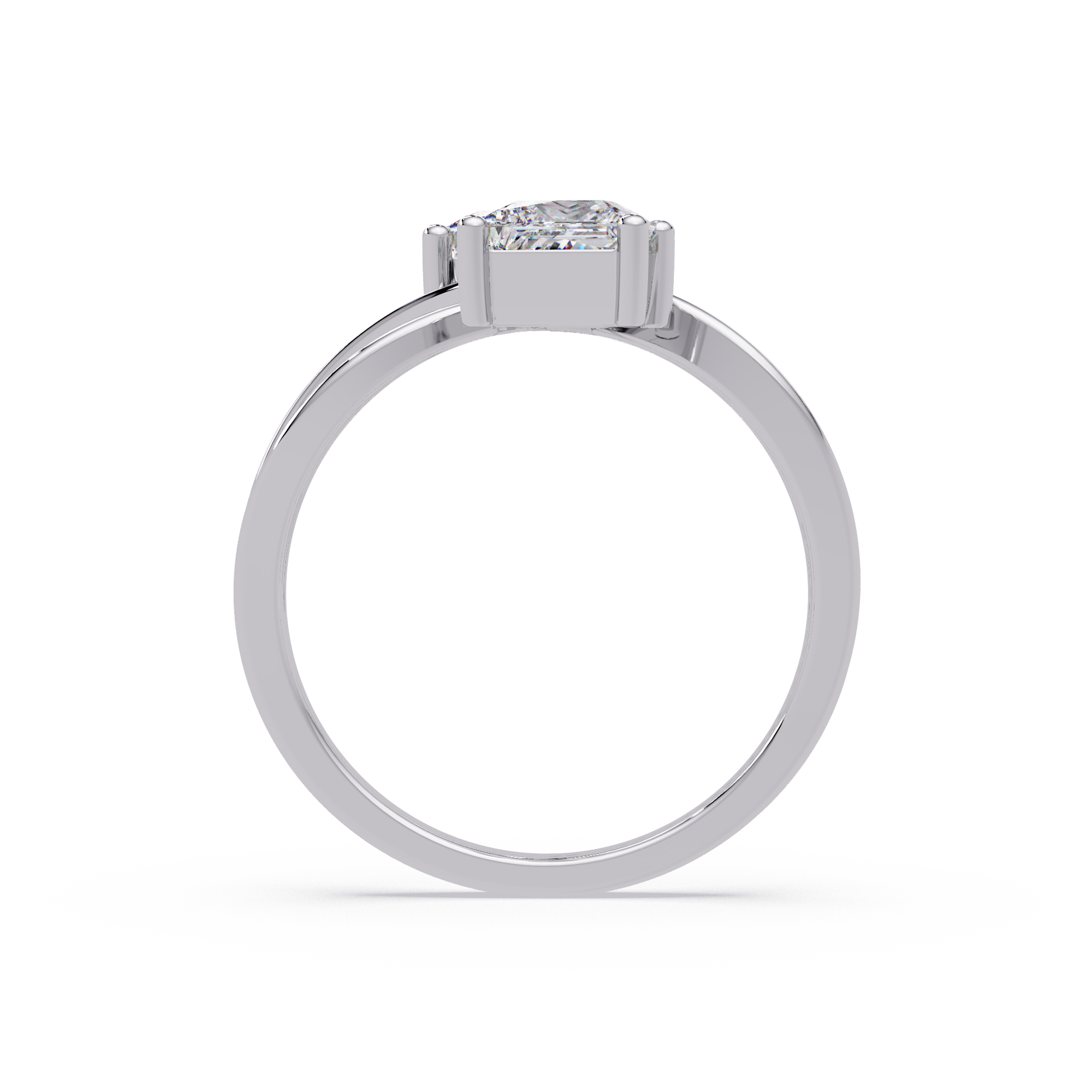 Princess Cut Bypass Diamond Ring | Infinity Twist Solitaire Ring