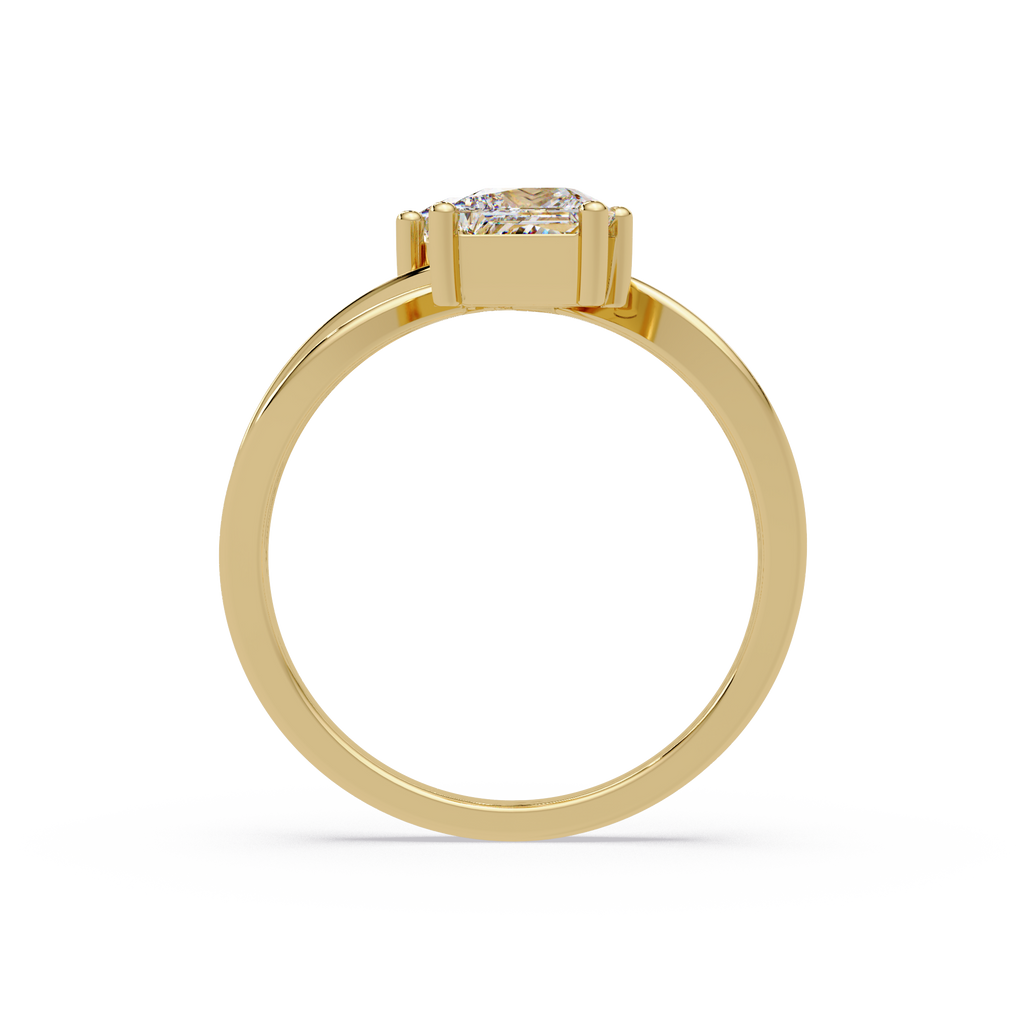 Princess Cut Bypass Diamond Ring | Infinity Twist Solitaire Ring