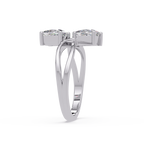 Princess Cut Bypass Diamond Ring | Infinity Twist Solitaire Ring