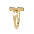 Princess Cut Bypass Diamond Ring | Infinity Twist Solitaire Ring