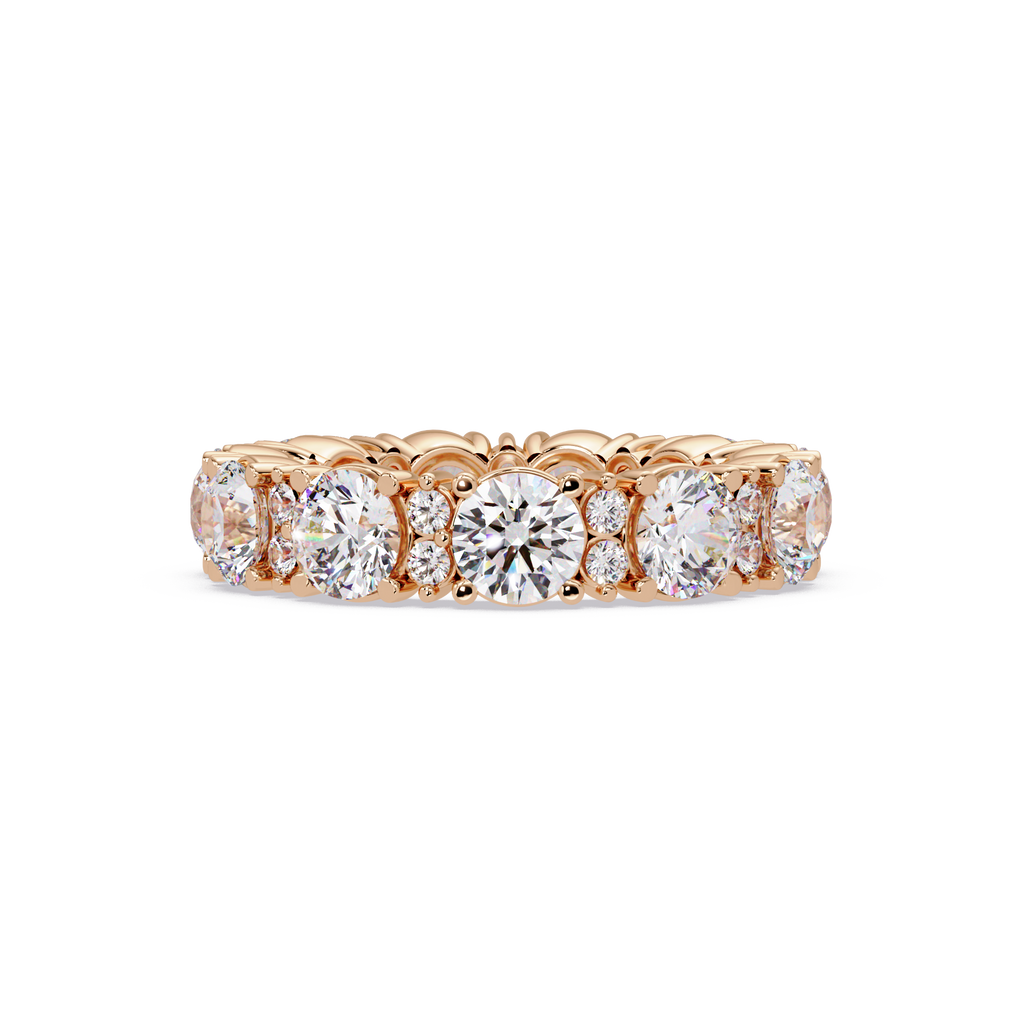 Round Cut Diamond Eternity Band in Gold