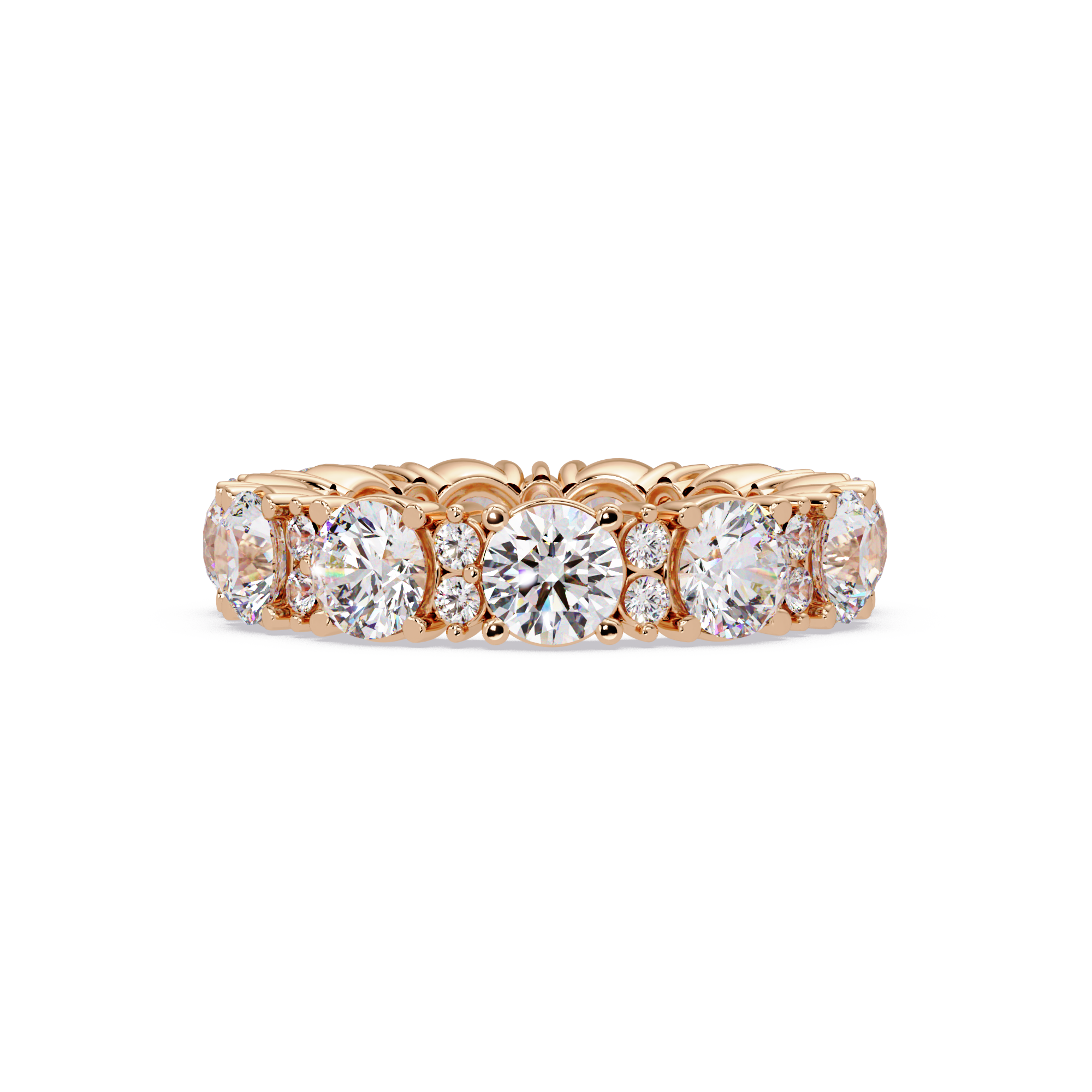 Round Cut Diamond Eternity Band in Gold