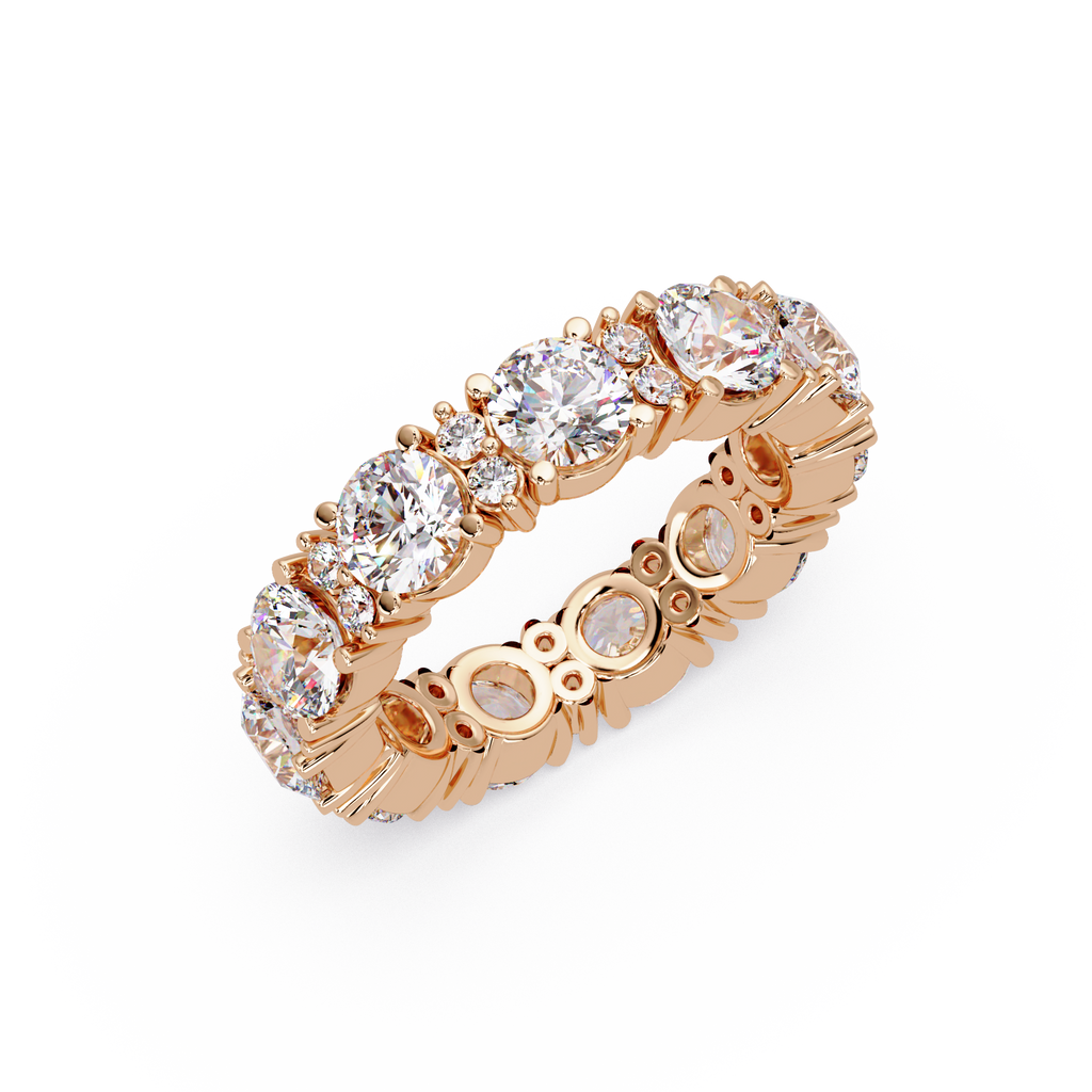 Round Cut Diamond Eternity Band in Gold