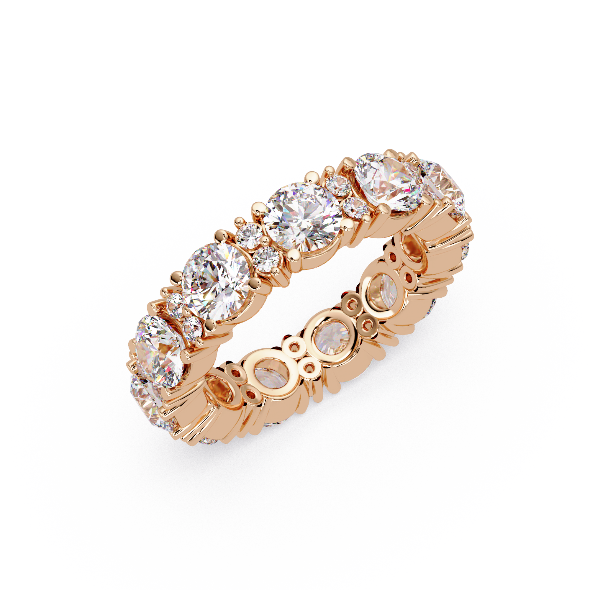 Round Cut Diamond Eternity Band in Gold