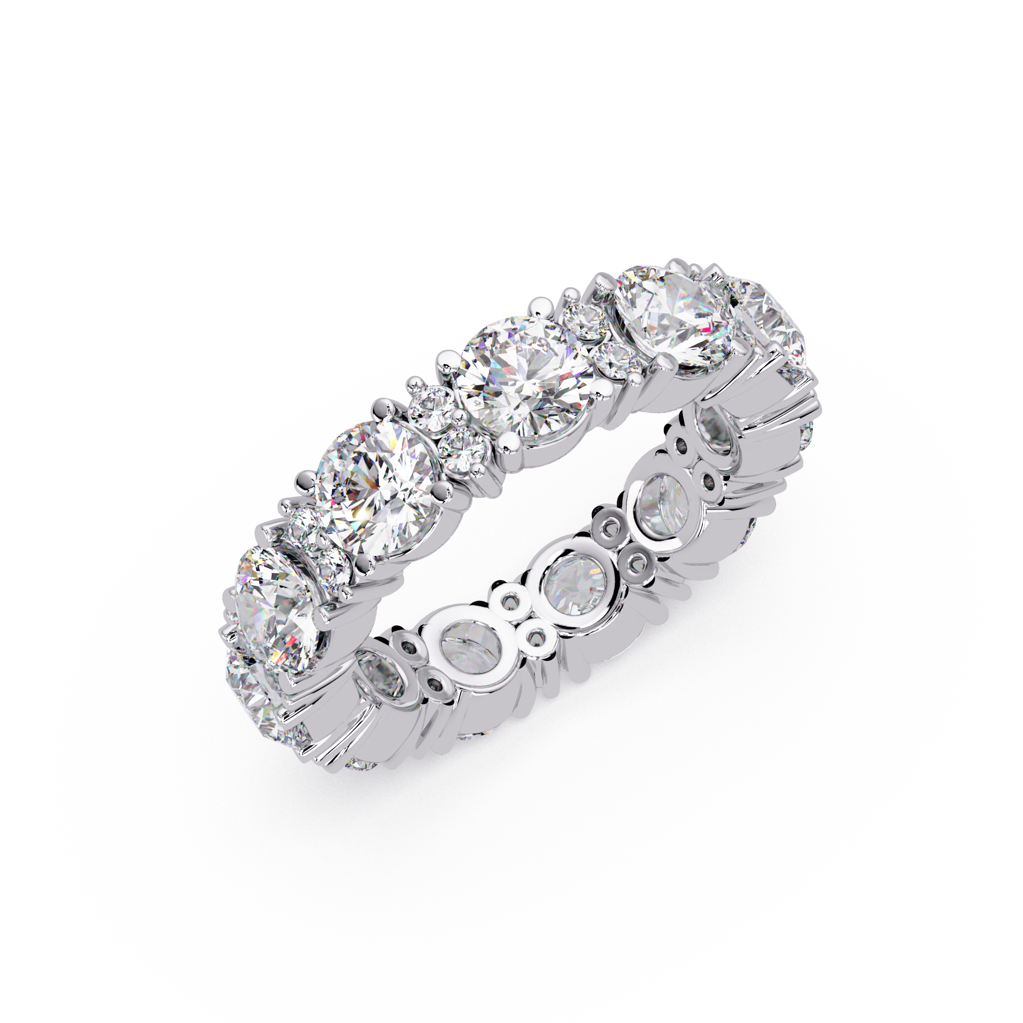Round Cut Diamond Eternity Band in Gold