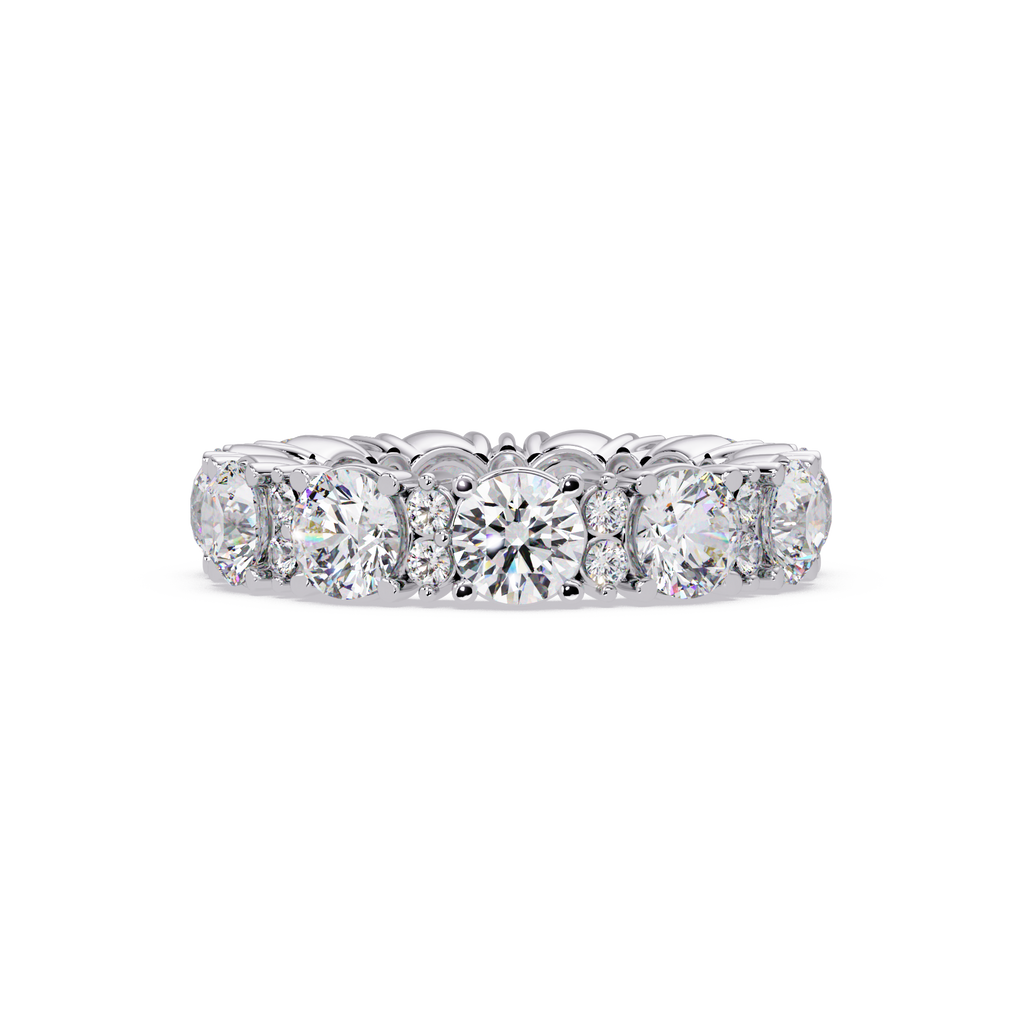 Round Cut Diamond Eternity Band in Gold