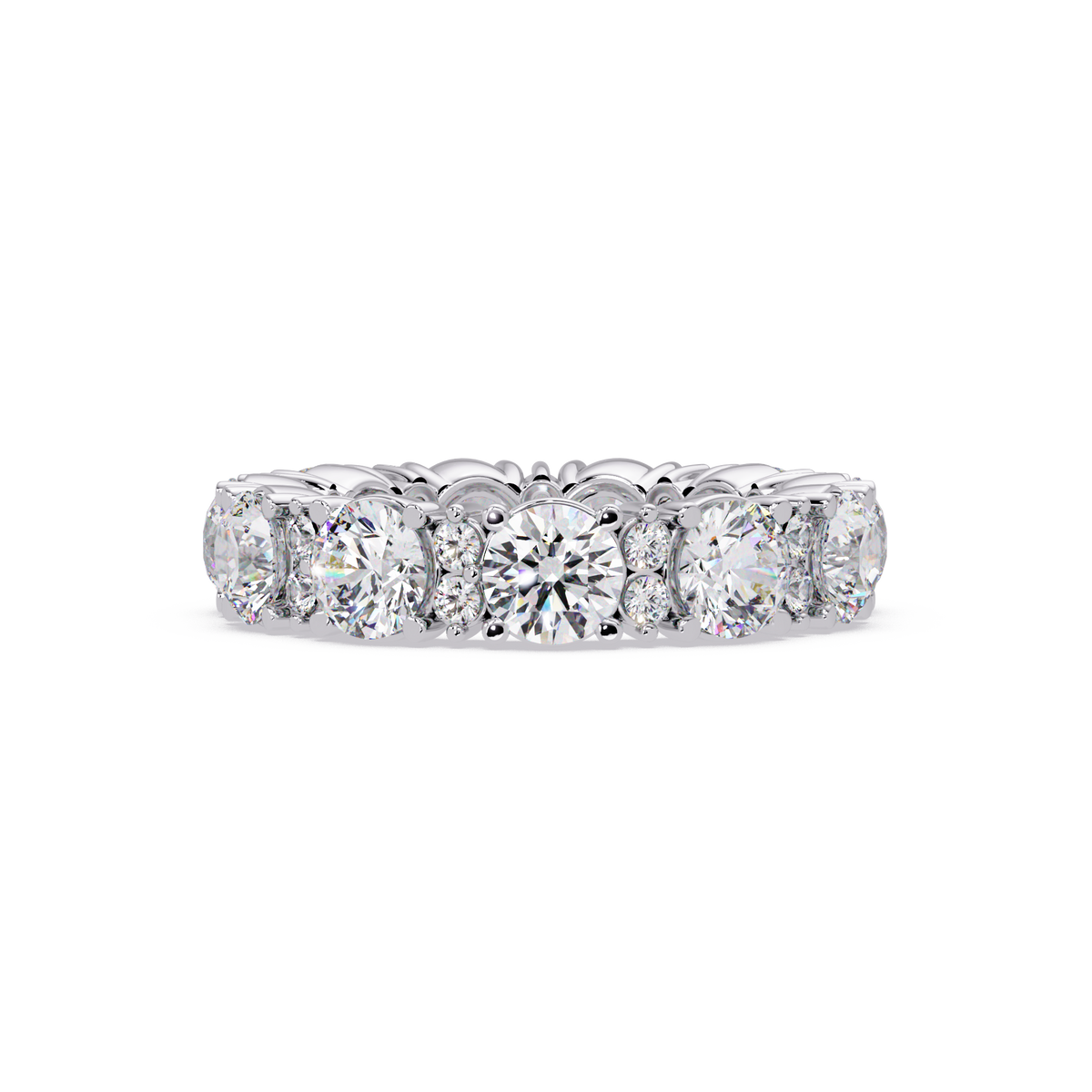 Round Cut Diamond Eternity Band in Gold