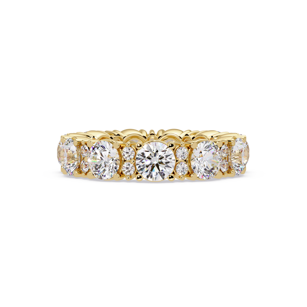 Round Cut Diamond Eternity Band in Gold