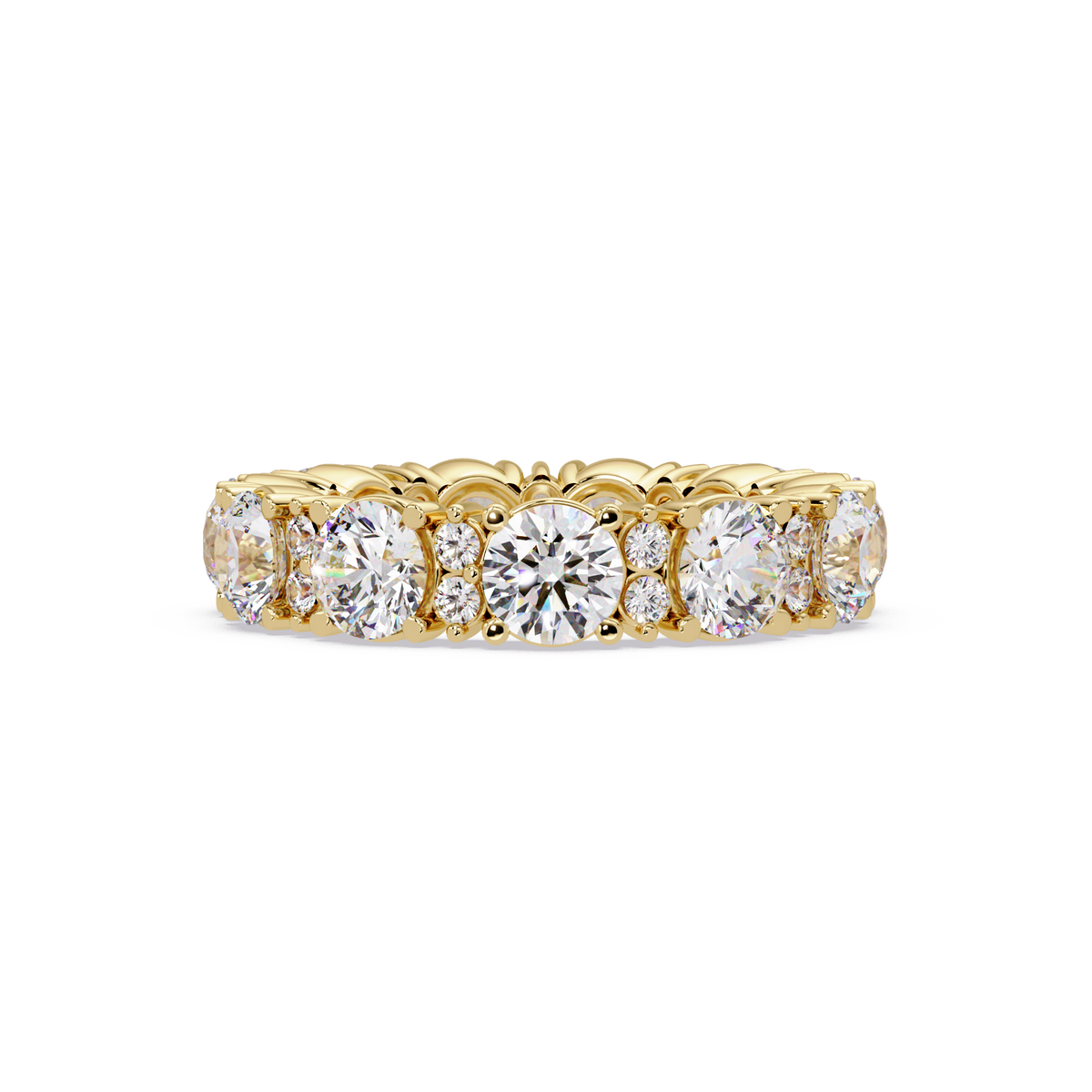 Round Cut Diamond Eternity Band in Gold