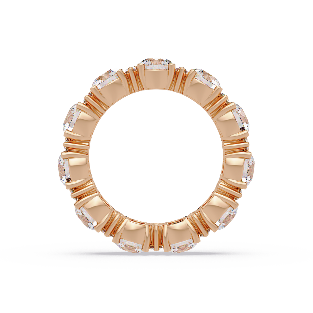 Round Cut Diamond Eternity Band in Gold