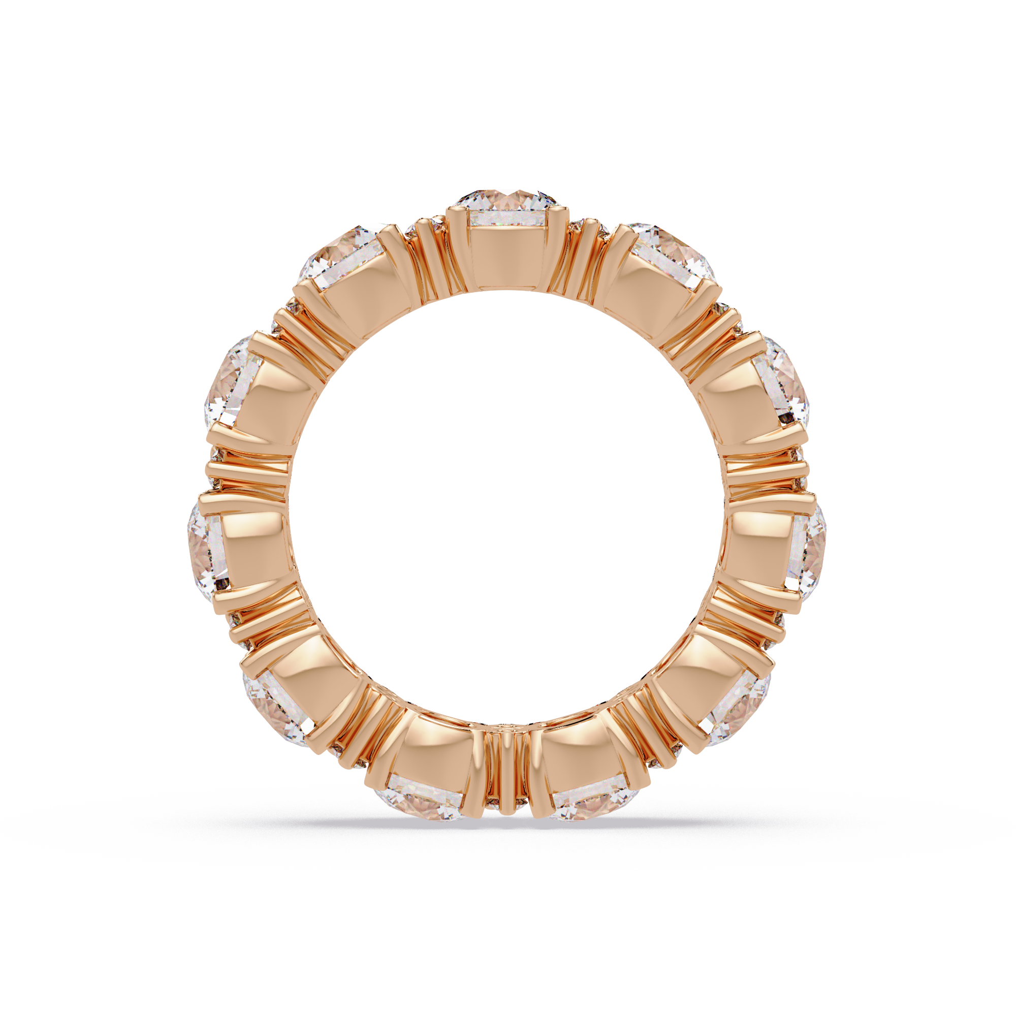 Round Cut Diamond Eternity Band in Gold
