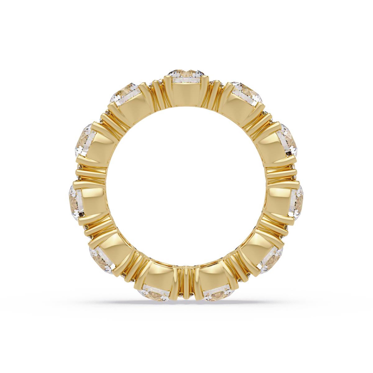 Round Cut Diamond Eternity Band in Gold