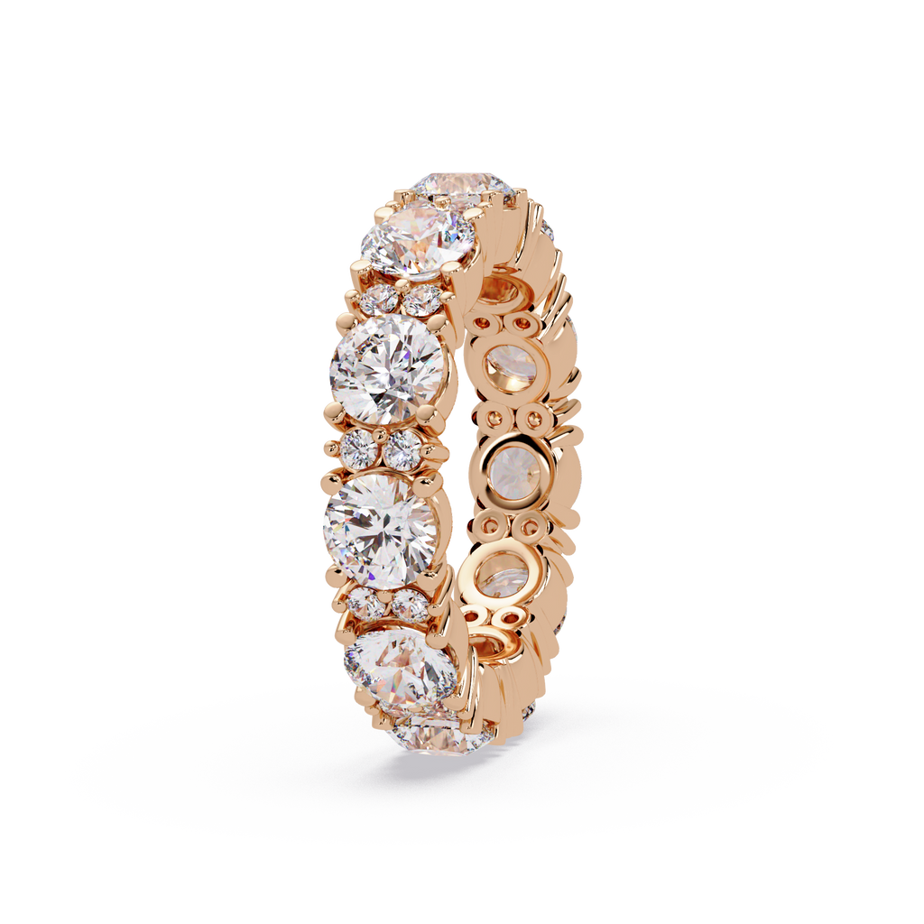 Round Cut Diamond Eternity Band in Gold