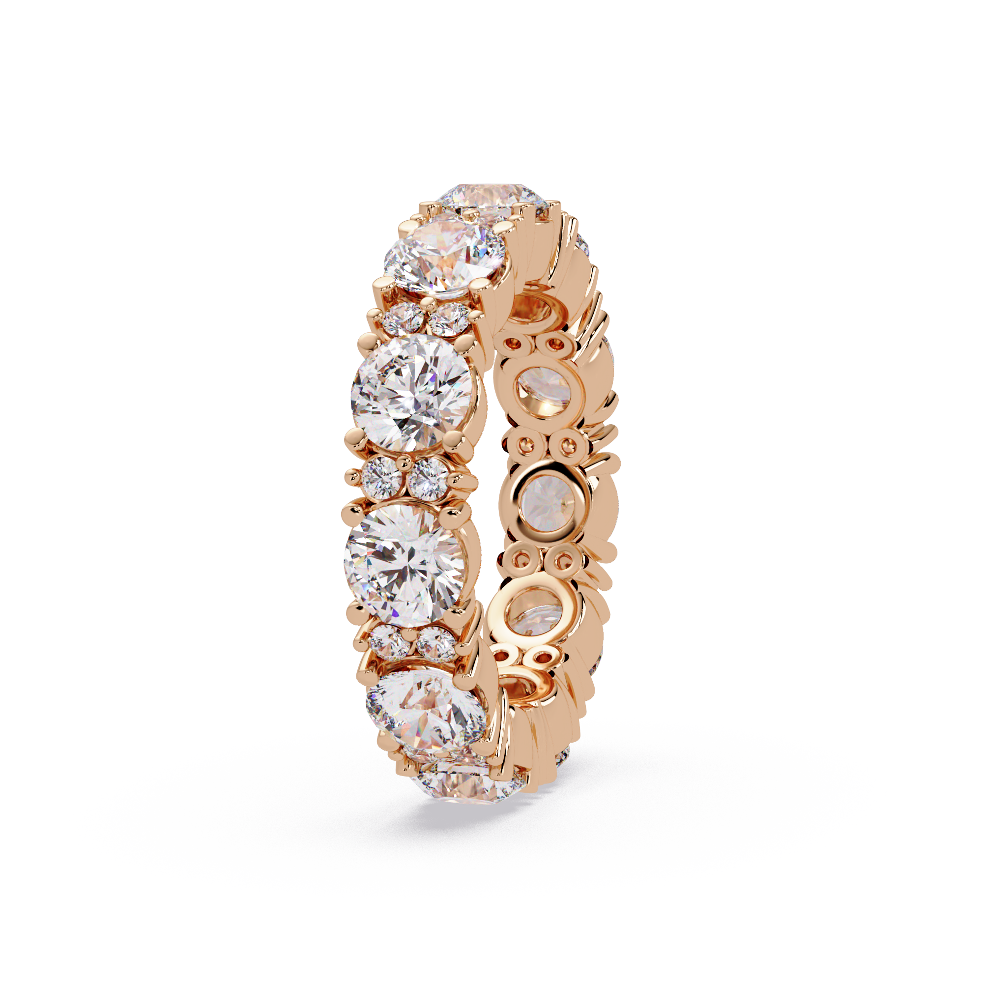 Round Cut Diamond Eternity Band in Gold